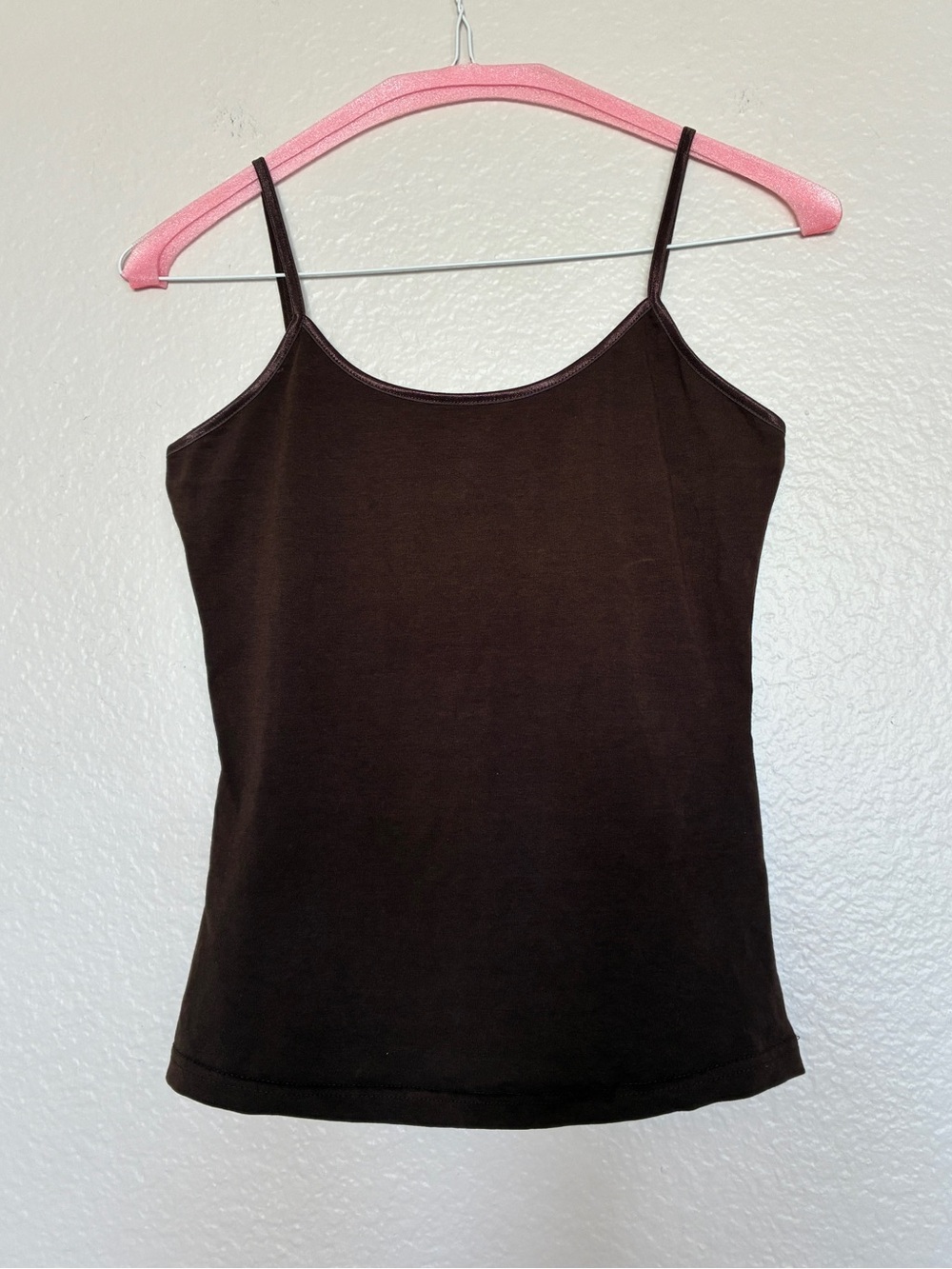 Forever 21 Size S/P Classic Brown Spaghetti Strap Tank Top Cotton Blend Y2K